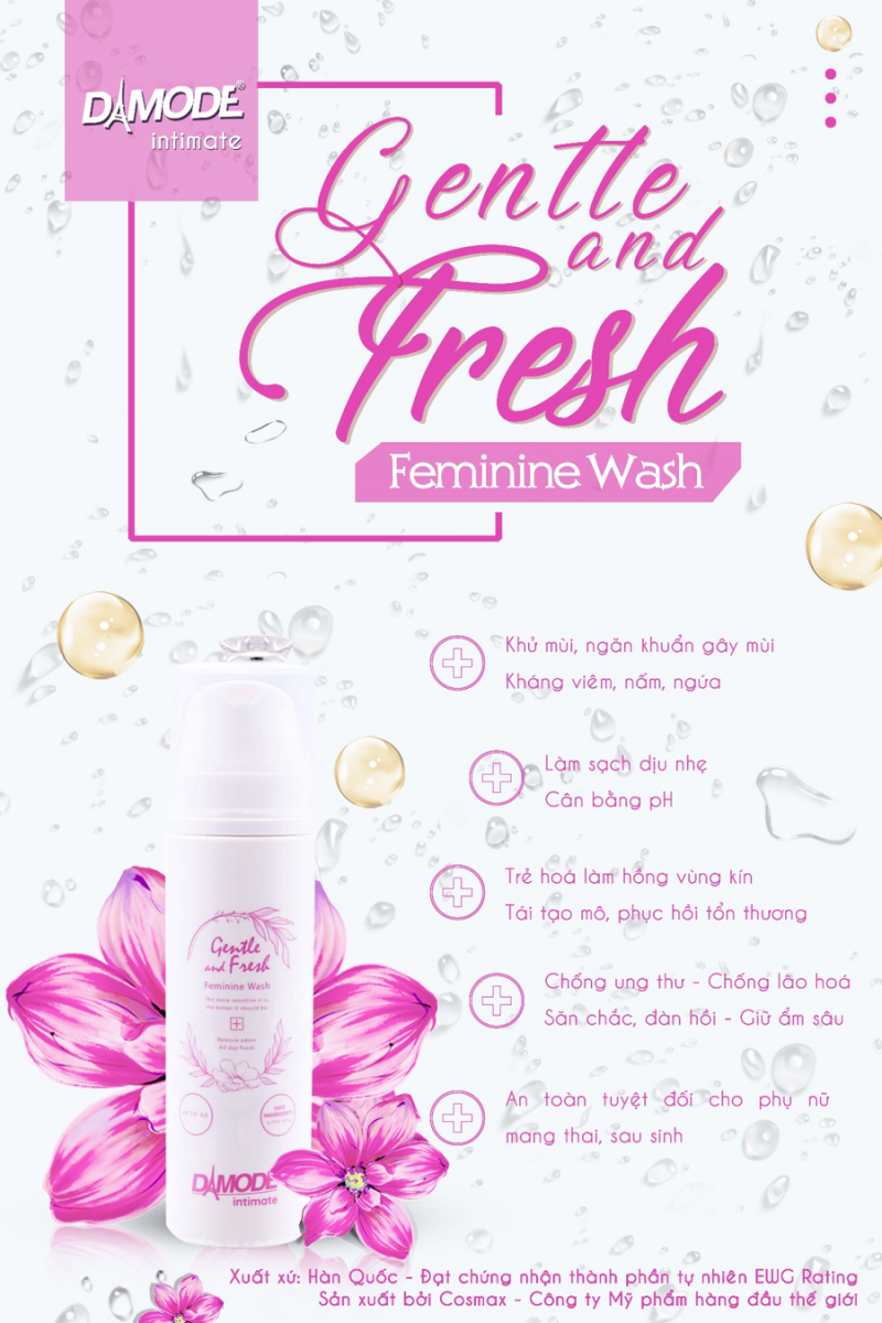 DAMODE Gentle and Fresh Feminine Wash 135ml