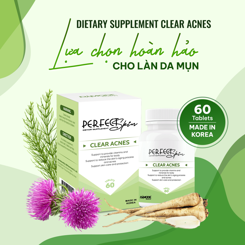 DAMODE Perfect Skin Clears Acne - 60 Tablets