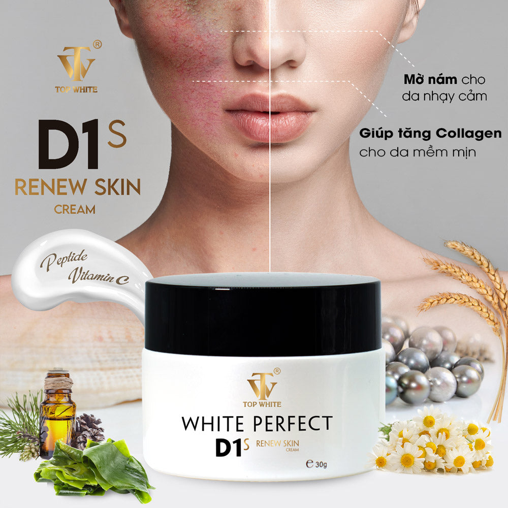 Top White White Perfect D1S Cream for melasma, freckles, age spots for sensitive skin