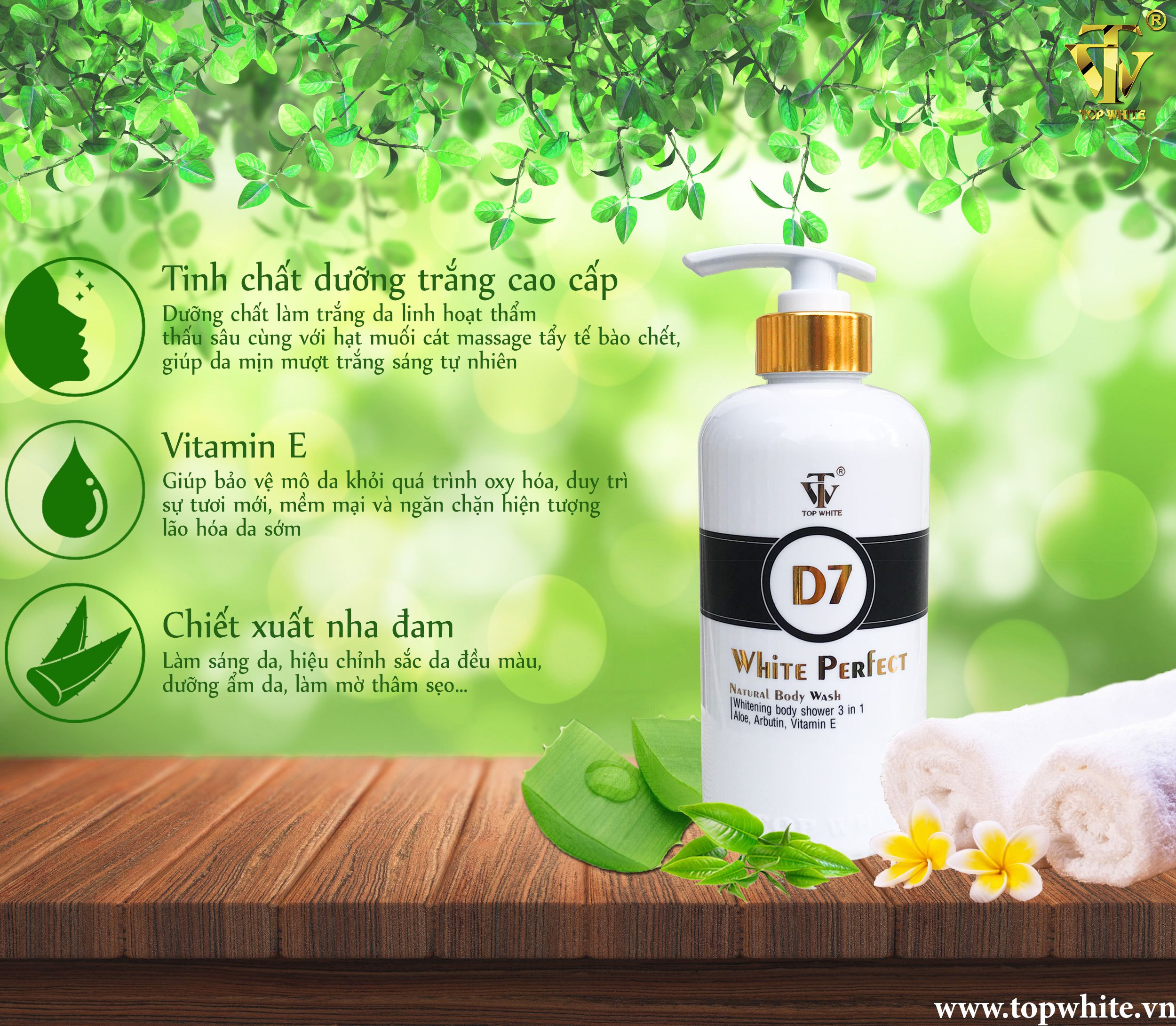 TOP WHITE WHITE PERFECT D7 NATURAL BODY WASH