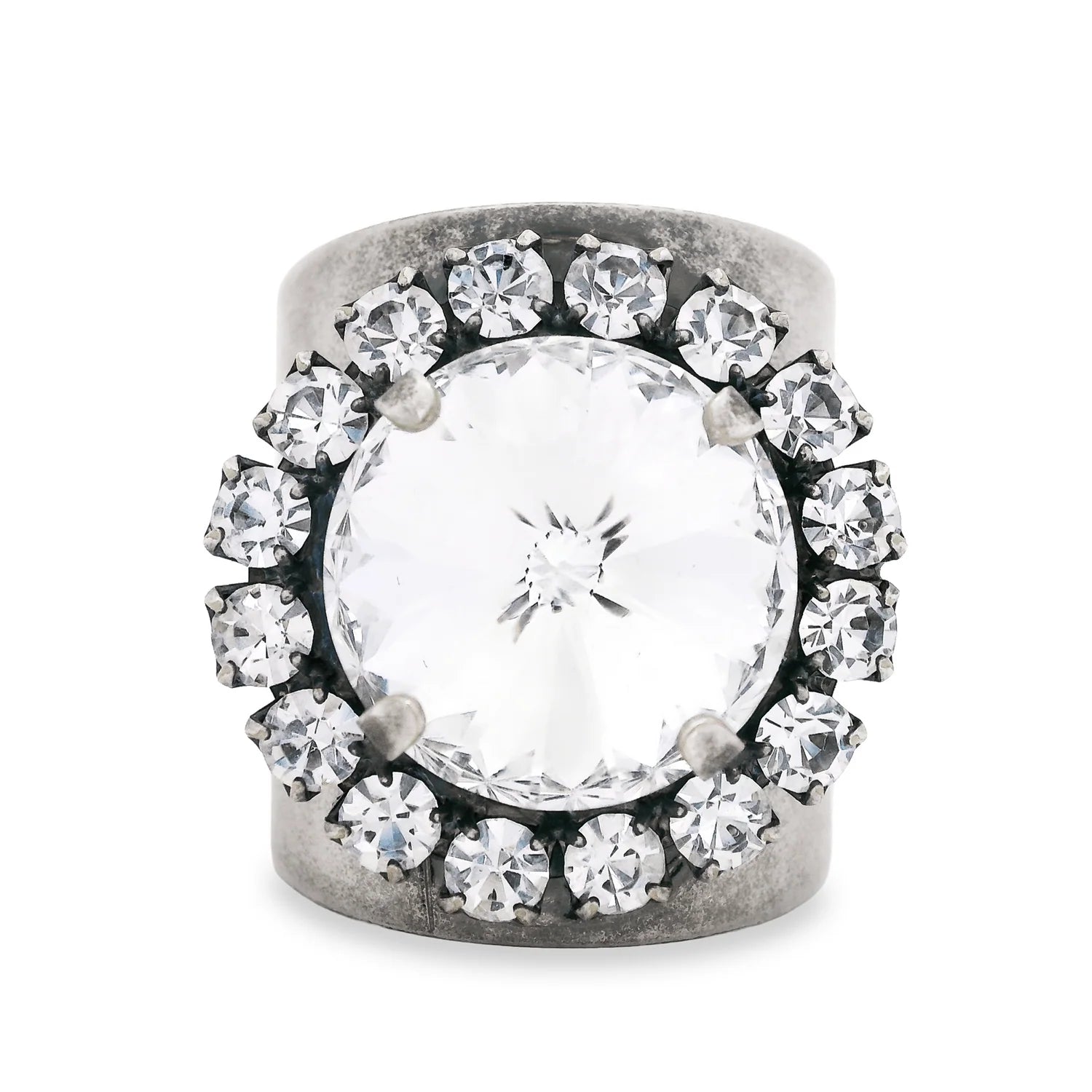 Tova Jacci Ring in Antique Silver / Clear