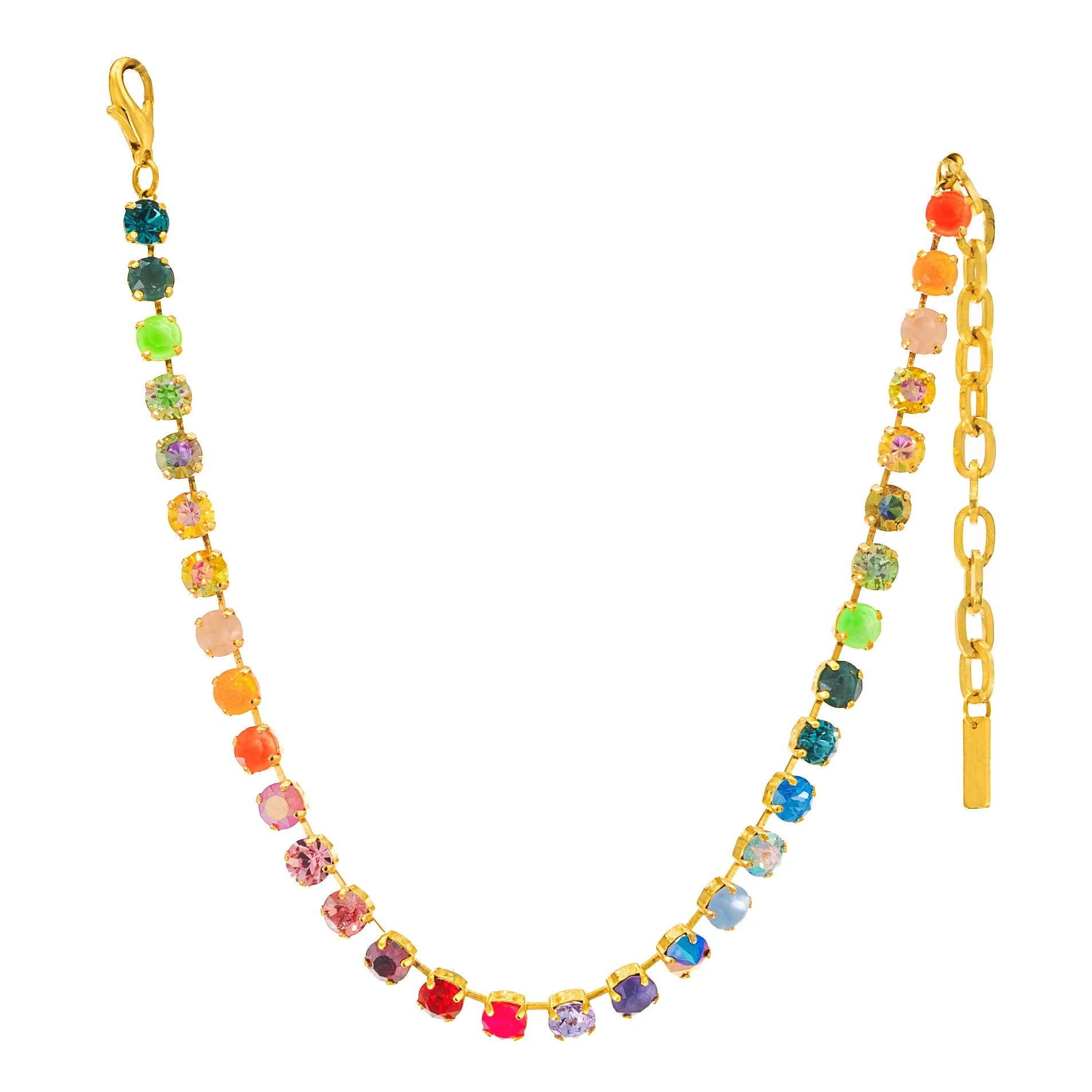 TOVA Oakland Necklace in Antique Gold / Watermelon Rainbow (Buy 2 Get 1 Free Mix & Match)