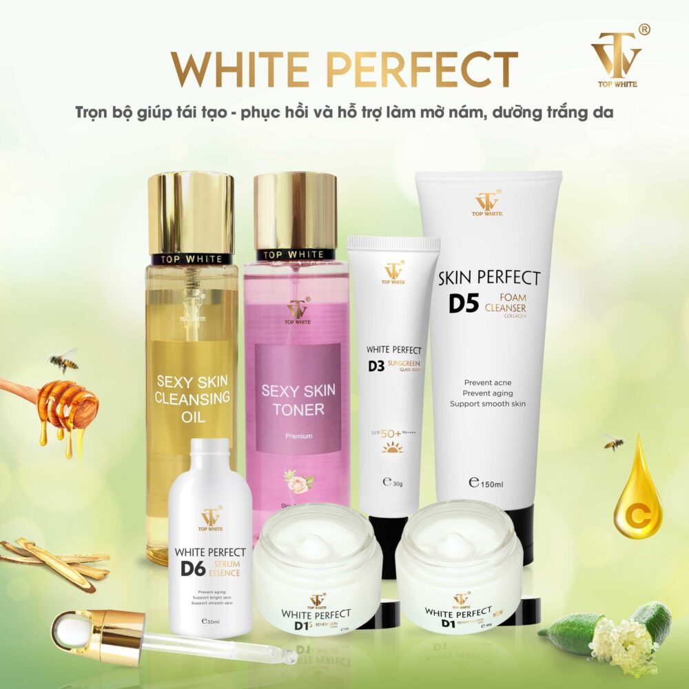 Top White product set helps regenerate and fade melasma, freckles, and age spots
