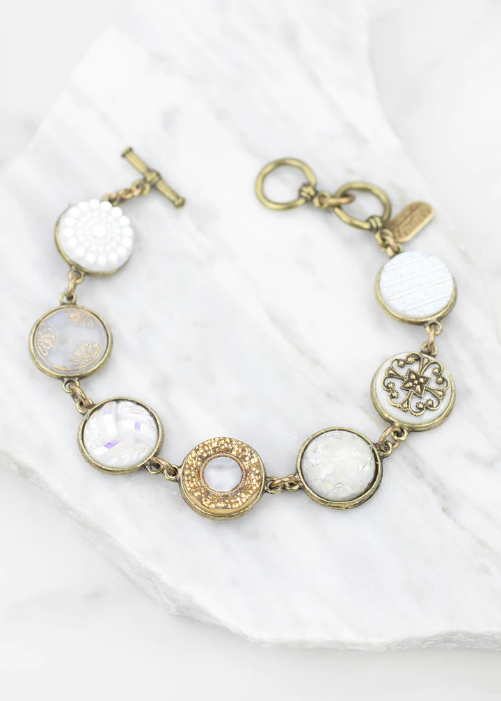 Grandmother's Buttons Le Chic Bracelet in White [PRE-ORDER] (Buy 2 Get 1 Free Mix & Match)