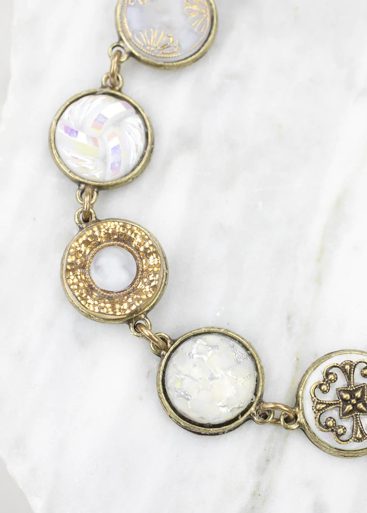 Grandmother's Buttons Le Chic Bracelet in White [PRE-ORDER] (Buy 2 Get 1 Free Mix & Match)