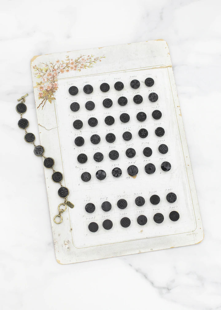 Grandmother's Buttons Sabrina Bracelet - Jet Glass Edition [PRE-ORDER] (Buy 2 Get 1 Free Mix & Match)
