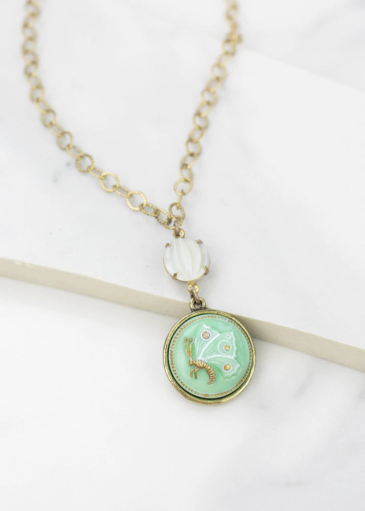 Grandmother's Buttons Le Papillon Menthe Necklace [PRE-ORDER] (Buy 2 Get 1 Free Mix & Match)