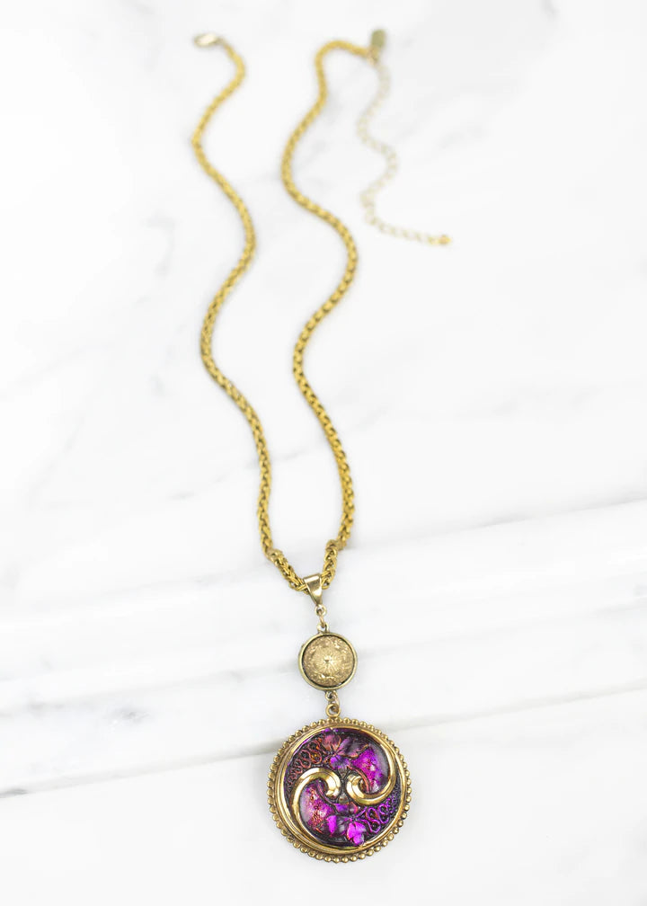 Grandmother's Buttons Ivie in Magenta Necklace [PRE-ORDER] (Buy 2 Get 1 Free Mix & Match)