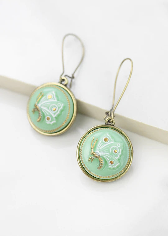 Grandmother's Buttons Le Papillon Menthe Earrings [PRE-ORDER] (Buy 2 Get 1 Free Mix & Match)