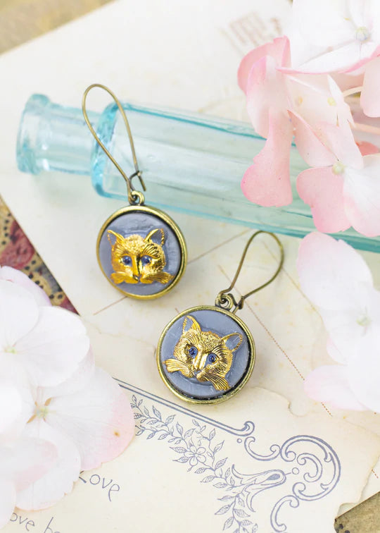 Grandmother's Buttons Le Chat Gris Earrings [PRE-ORDER] (Buy 2 Get 1 Free Mix & Match)