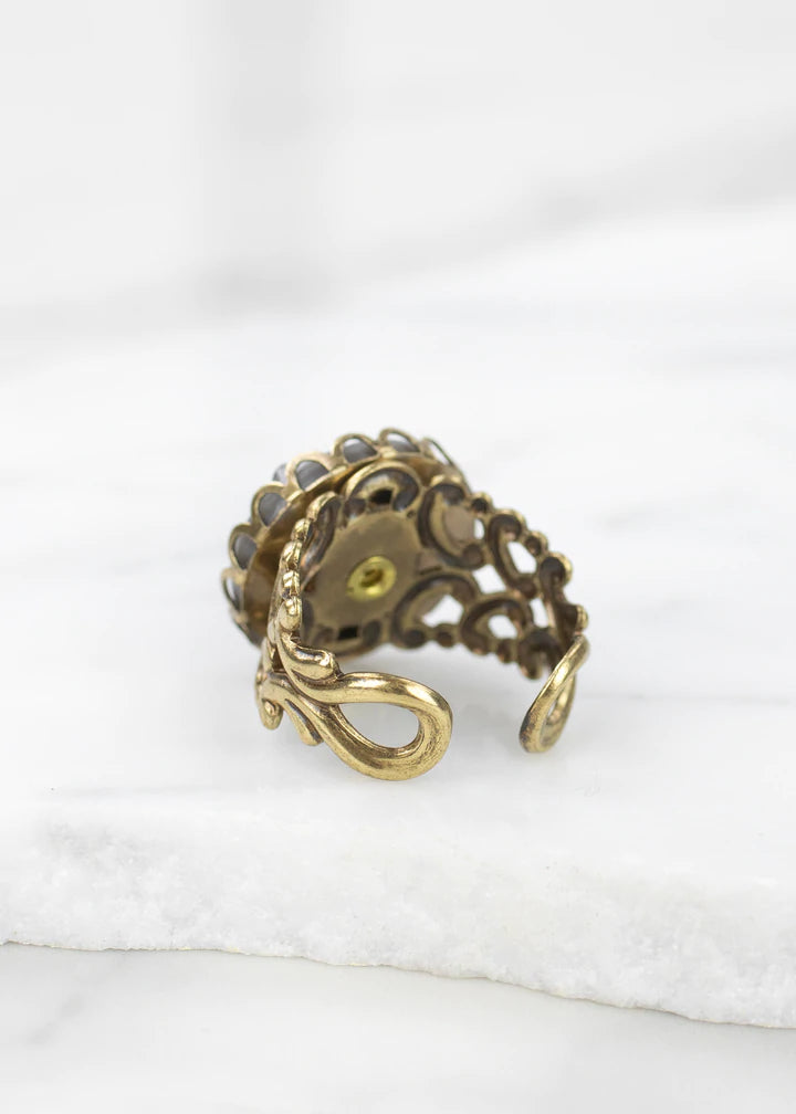 Grandmother's Buttons Le Chat Gris Adjustable Ring [PRE-ORDER] (Buy 2 Get 1 Free Mix & Match)
