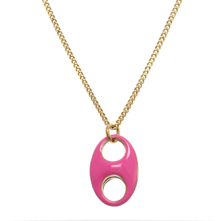 [PRE-ORDER] Tova Amherst Reversible Single Necklace Hot Pink/ Black (Buy 2 Get 1 Free Mix & Match)