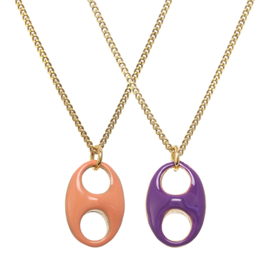 [PRE-ORDER] Tova Amherst Reversible Single Necklace Peach/ Purple (Buy 2 Get 1 Free Mix & Match)
