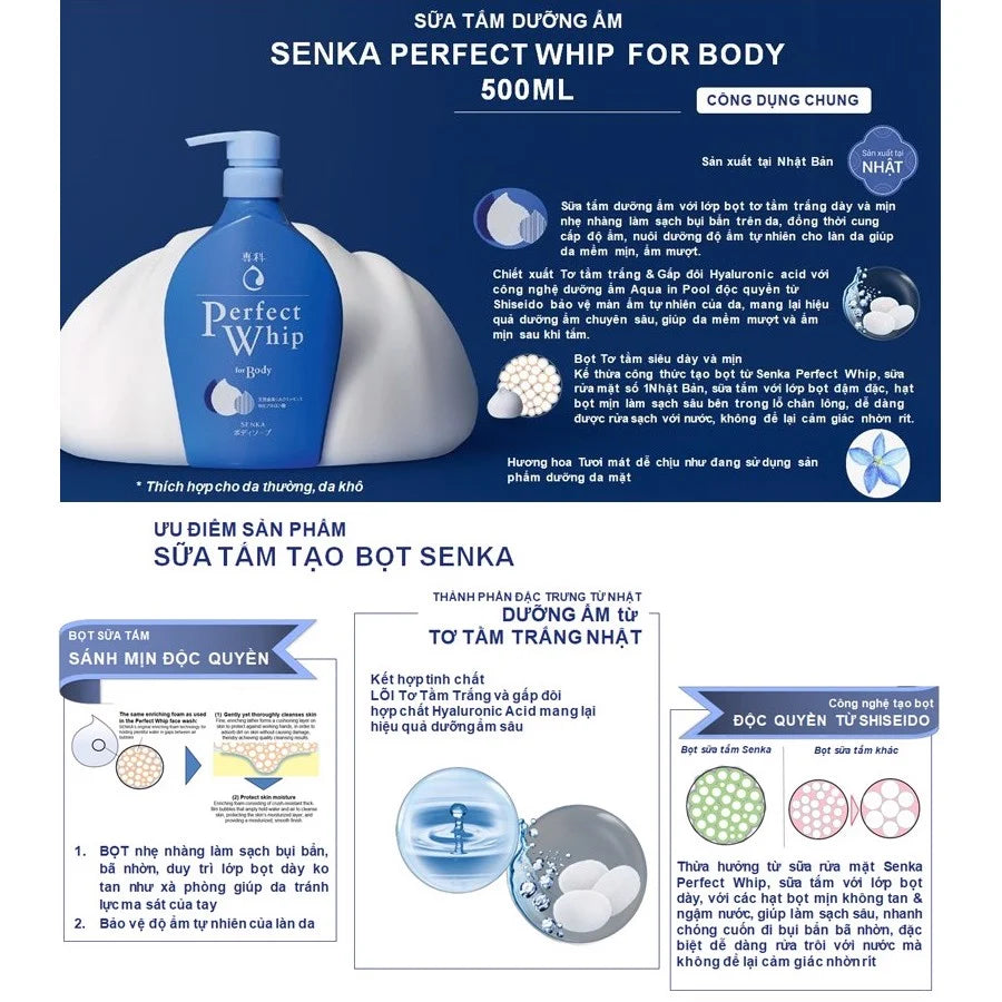 Senka Perfect Whip for Body Fresh Aroma Cleanse - 500 ml