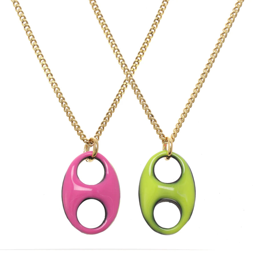 [PRE-ORDER] Tova Amherst Reversible Single Necklace Forest Hot Pink/ Bright Yellow (Buy 2 Get 1 Free Mix & Match)