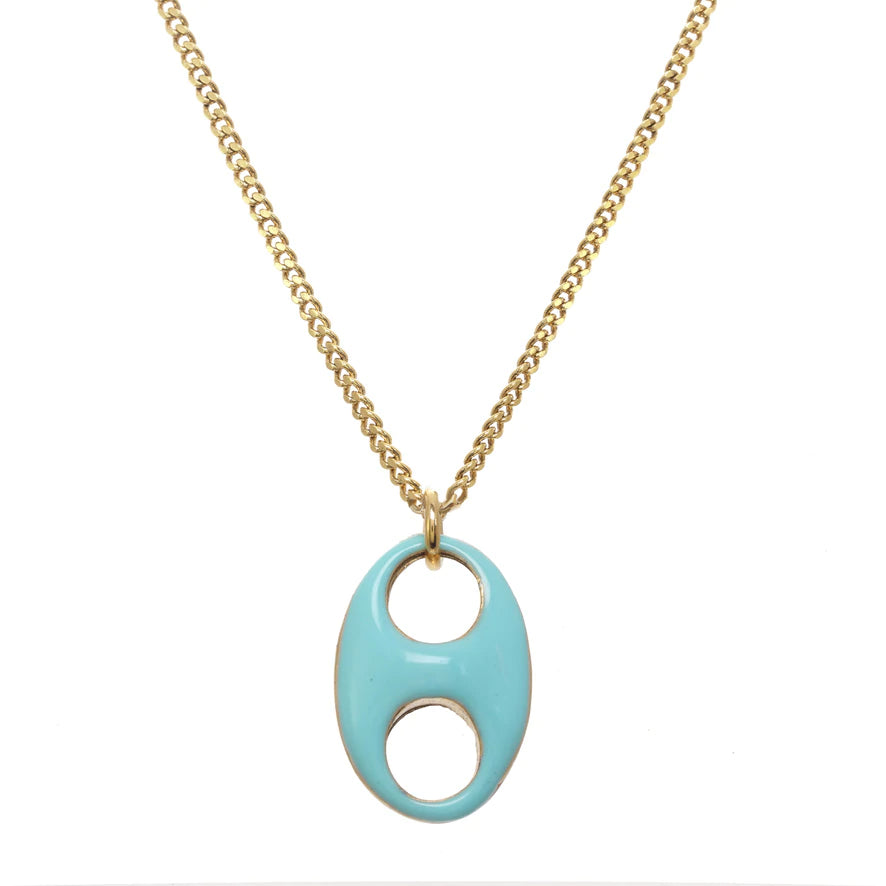 [PRE-ORDER] Tova Amherst Reversible Single Necklace Turquoise / Blush (Buy 2 Get 1 Free Mix & Match)