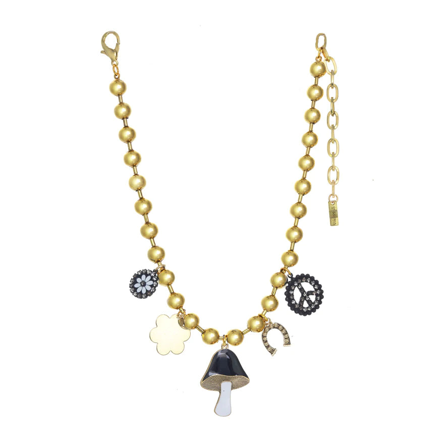 [PRE-ORDER] Tova Shroom Charm Necklace in Black (Buy 2 Get 1 Free Mix & Match)