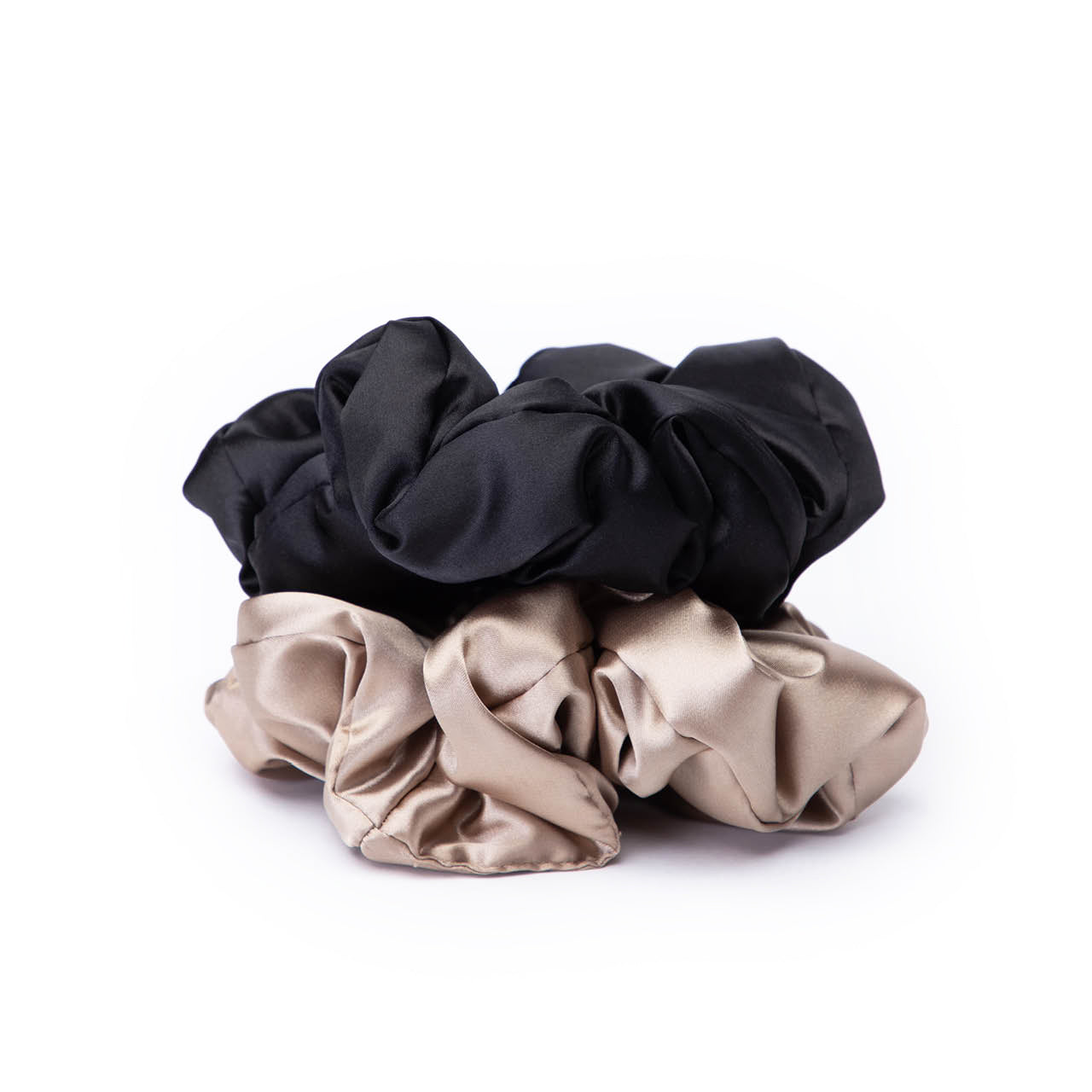 KITSCH Satin Pillow Scrunchies - Black/Gold