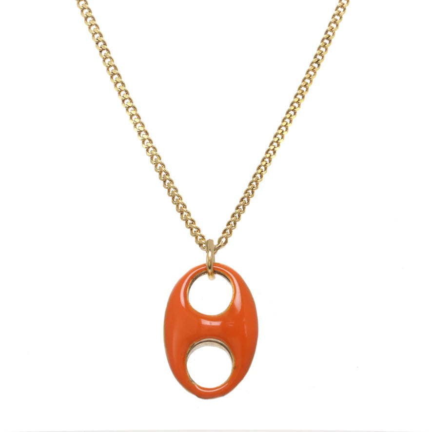 [PRE-ORDER] Tova Amherst Reversible Single Necklace Light Pink/ Orange (Buy 2 Get 1 Free Mix & Match)