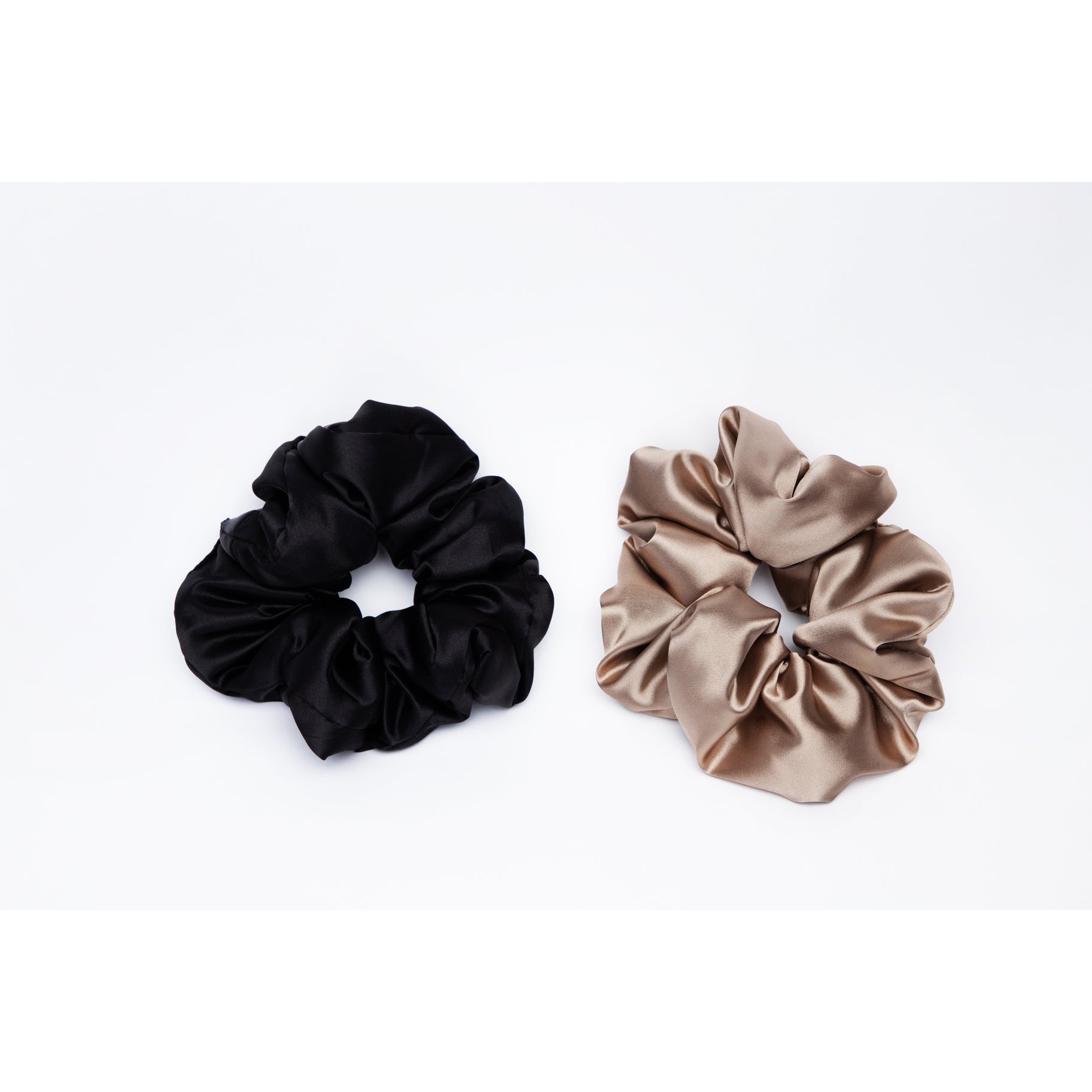 KITSCH Satin Pillow Scrunchies - Black/Gold