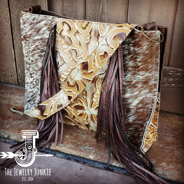 The Jewelry Junkie  Large Box Bag Hair on Hide with Sienna Laredo Insert and Fringe 506k