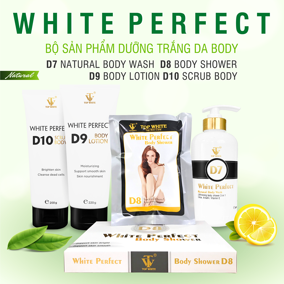 TOP WHITE WHITE BODY SKIN CARE SET