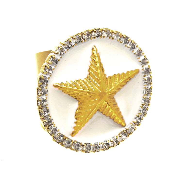 [PRE-ORDER] Tova Statement Star Ring in Antique Gold/White (Buy 2 Get 1 Free Mix & Match)