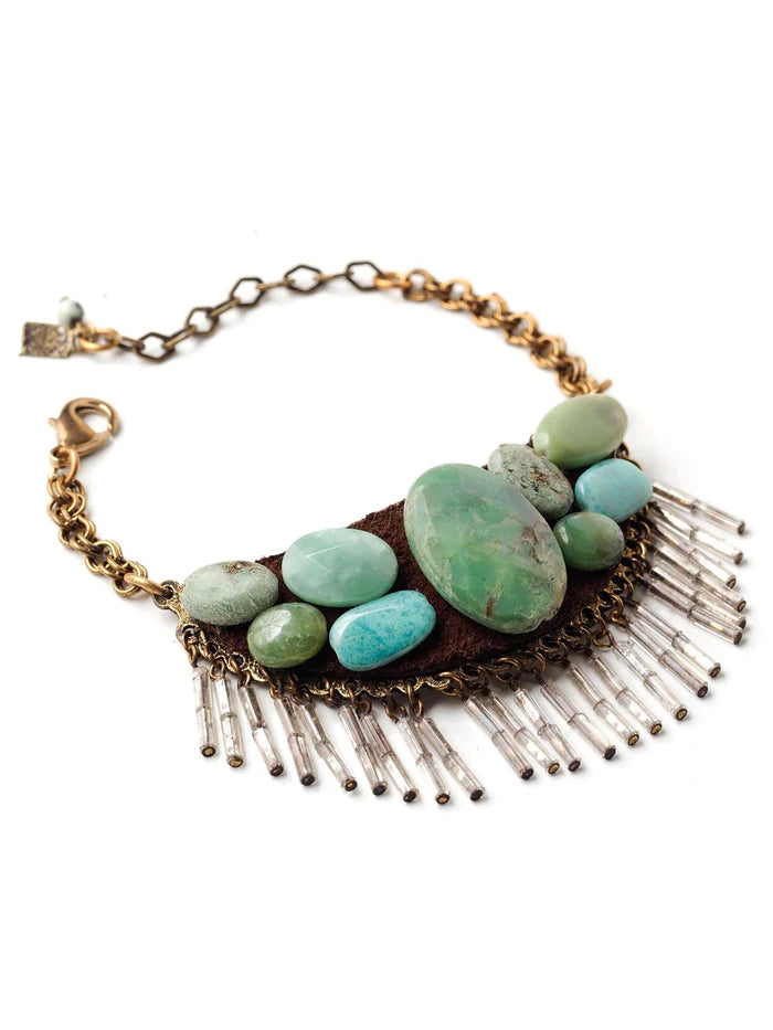 [PRE-ORDER] BOHO LEATHER HALF CUFF BRACELET WITH MIXED STONES (Buy 2 Get 1 Free Mix & Match)