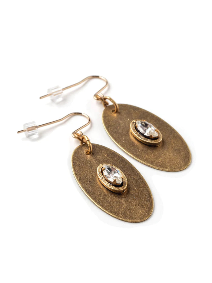 [PRE-ORDER] MODERN OVAL DROP EARRINGS WITH RHINESTONE NAVETTES (Buy 2 Get 1 Free Mix & Match)
