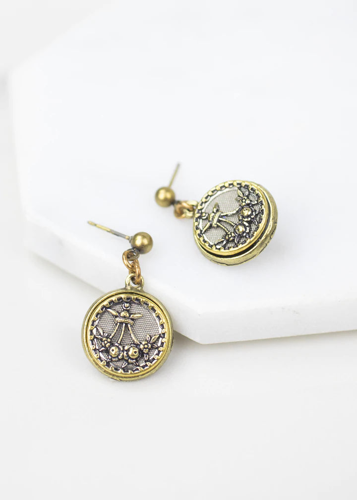 Grandmother's Buttons Antique Button Post Earrings [PRE-ORDER] (Buy 2 Get 1 Free Mix & Match)