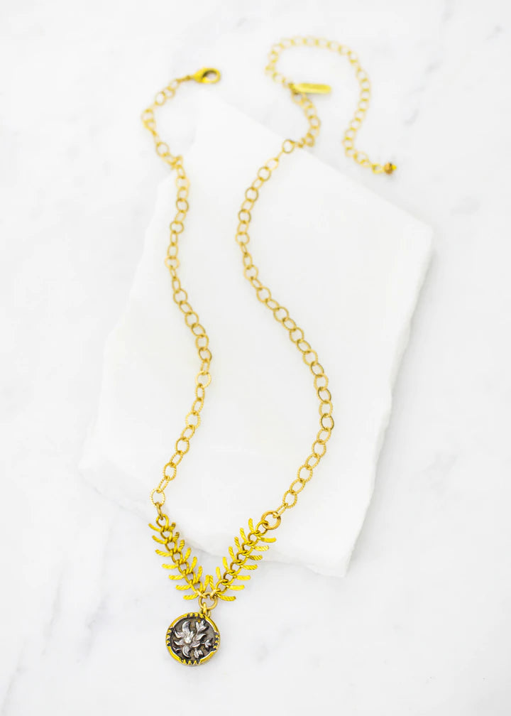 Grandmother's Buttons Chelsea in Brass Necklace [PRE-ORDER] (Buy 2 Get 1 Free Mix & Match)