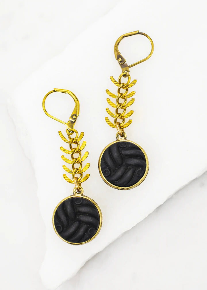 Grandmother's Buttons Chelsea in Jet Earrings [PRE-ORDER] (Buy 2 Get 1 Free Mix & Match)