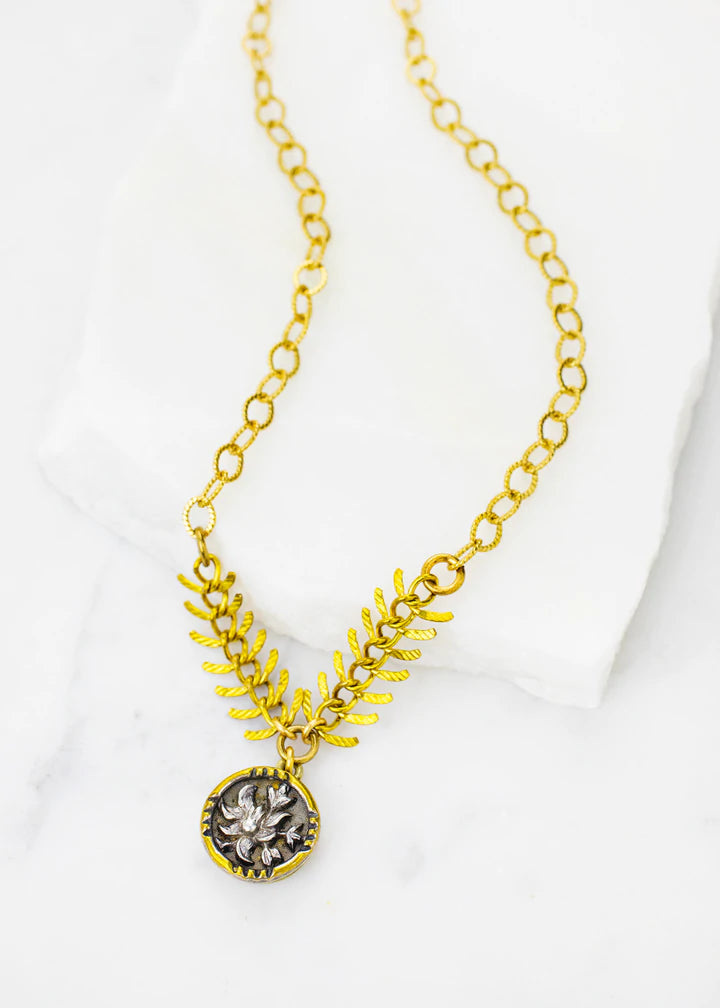 Grandmother's Buttons Chelsea in Brass Necklace [PRE-ORDER] (Buy 2 Get 1 Free Mix & Match)