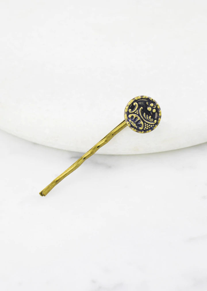 Grandmother's Buttons Antique Button Hairpin [PRE-ORDER] (Buy 2 Get 1 Free Mix & Match)
