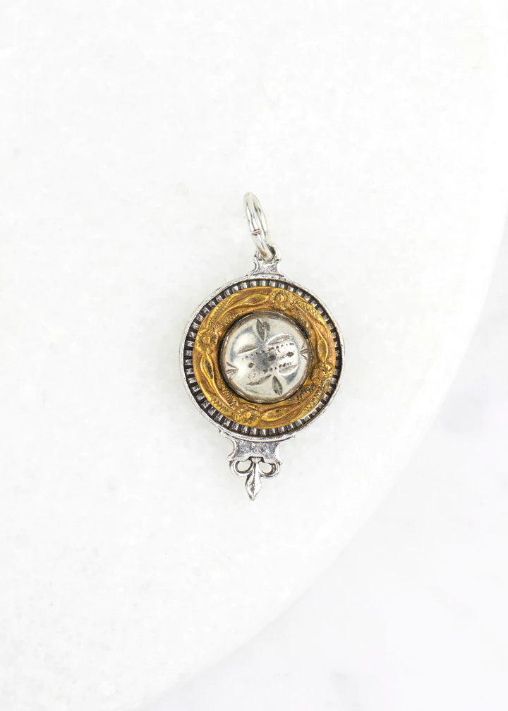 Grandmother's Buttons Medium Silver Antique Button Charm [PRE-ORDER] (Buy 2 Get 1 Free Mix & Match)
