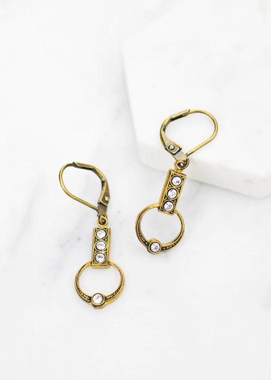 Grandmother's Buttons Delicate Deco in Brass Earrings [PRE-ORDER] (Buy 2 Get 1 Free Mix & Match)