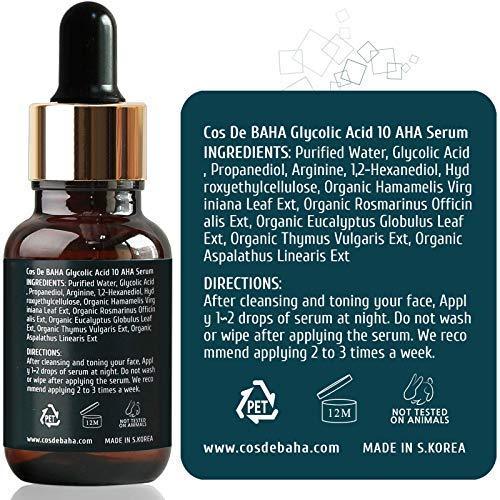 Cos De BAHA, G, Glycolic Acid 10 AHA Serum 30 ml