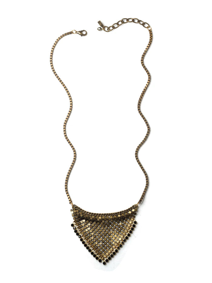 [PRE-ORDER] NIGHT DROPS BRASS MESH BIB NECKLACE (Buy 2 Get 1 Free Mix & Match)