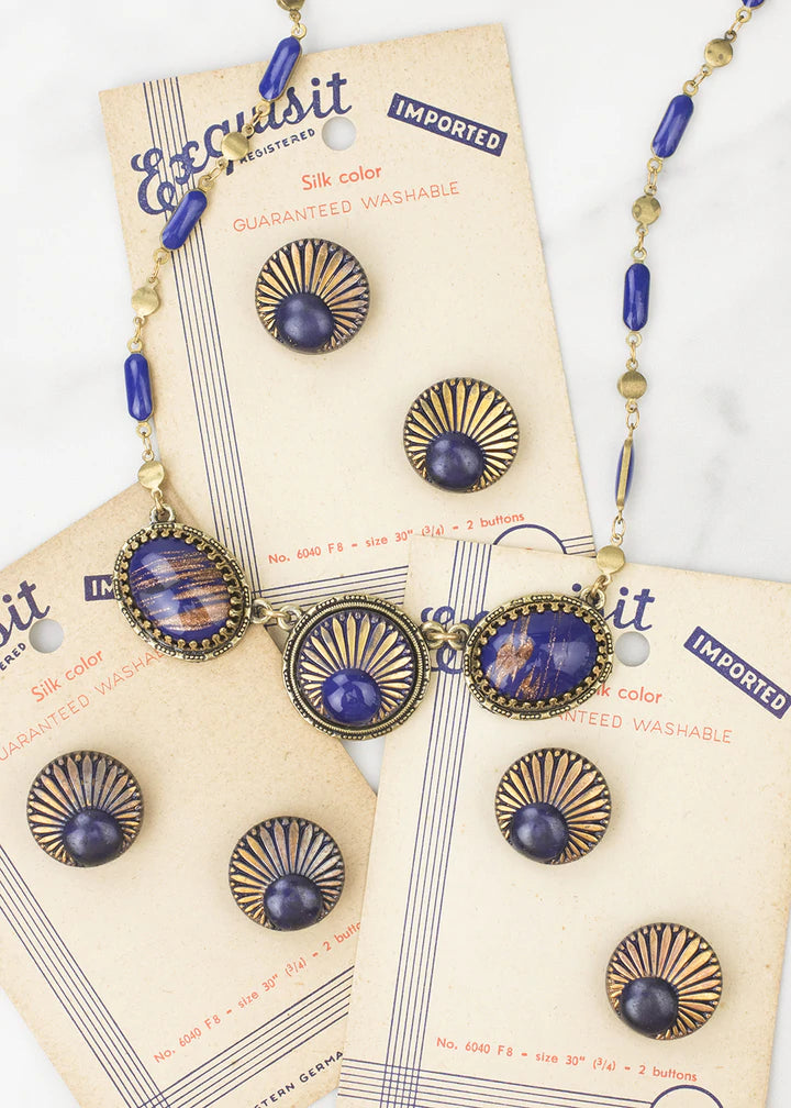 Grandmother's Buttons Aurora Necklace in Navy [PRE-ORDER] (Buy 2 Get 1 Free Mix & Match)