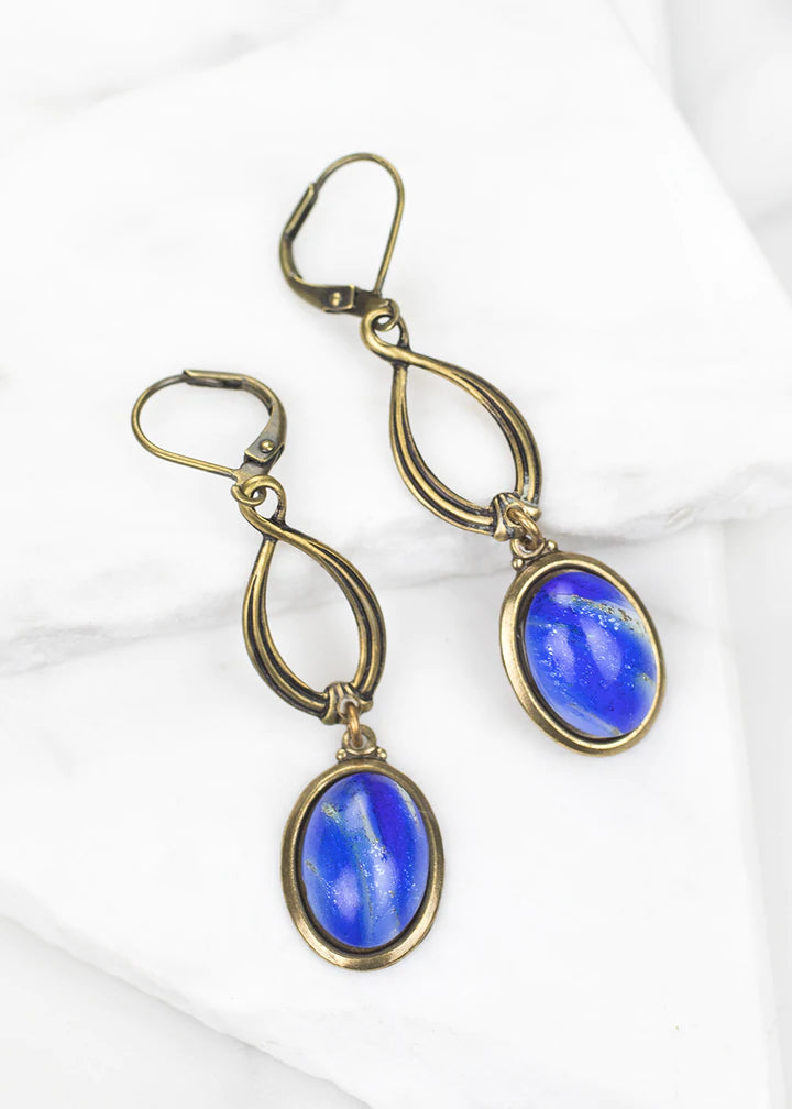 Grandmother's Buttons Blue Agate Earrings [PRE-ORDER] (Buy 2 Get 1 Free Mix & Match)