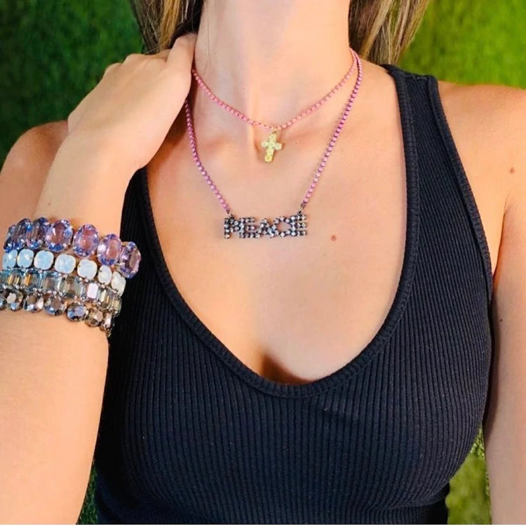[PRE-ORDER] Tova PEACE Marquee Necklace Patina (Buy 2 Get 1 Free Mix & Match)