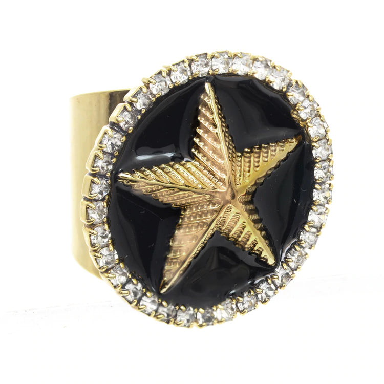 [PRE-ORDER] Tova Statement Star Ring in Antique Gold/Black (Buy 2 Get 1 Free Mix & Match)