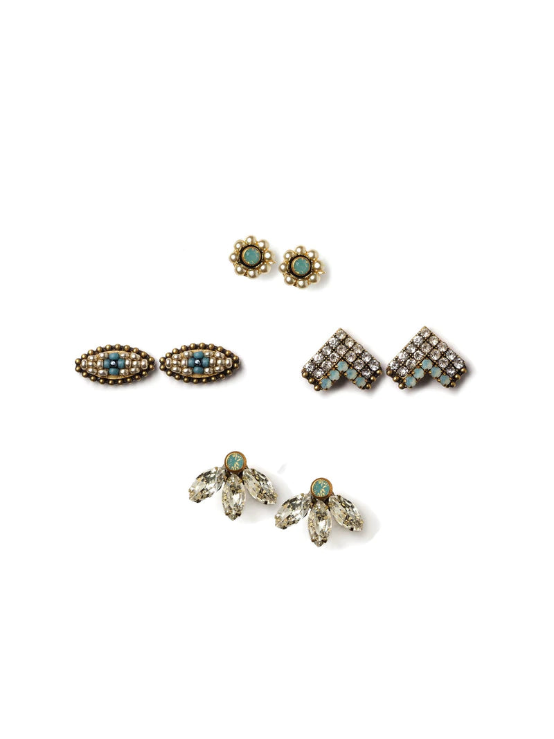 [PRE-ORDER] SPARKLE WITH BLUE STUD SET EARRINGS #L24E (Buy 2 Get 1 Free Mix & Match)