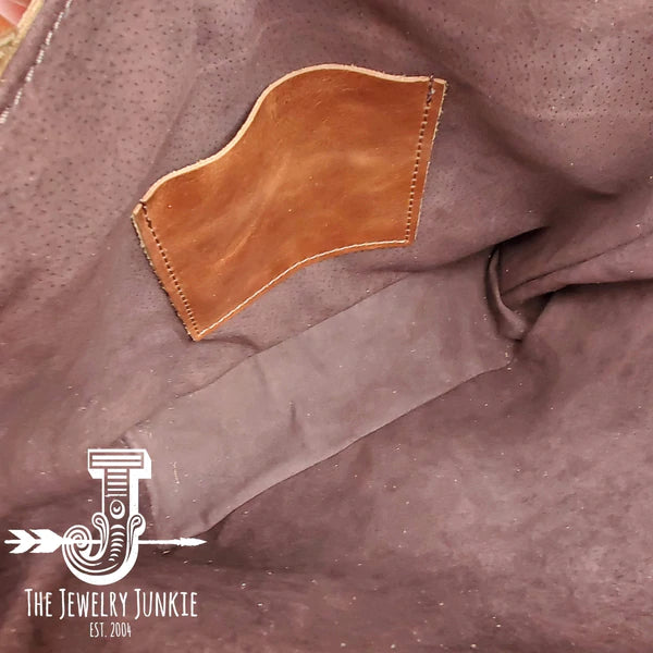 The Jewelry Junkie  Genuine Leather Bucket Handbag w/ Braided Tassel Fringe 505v