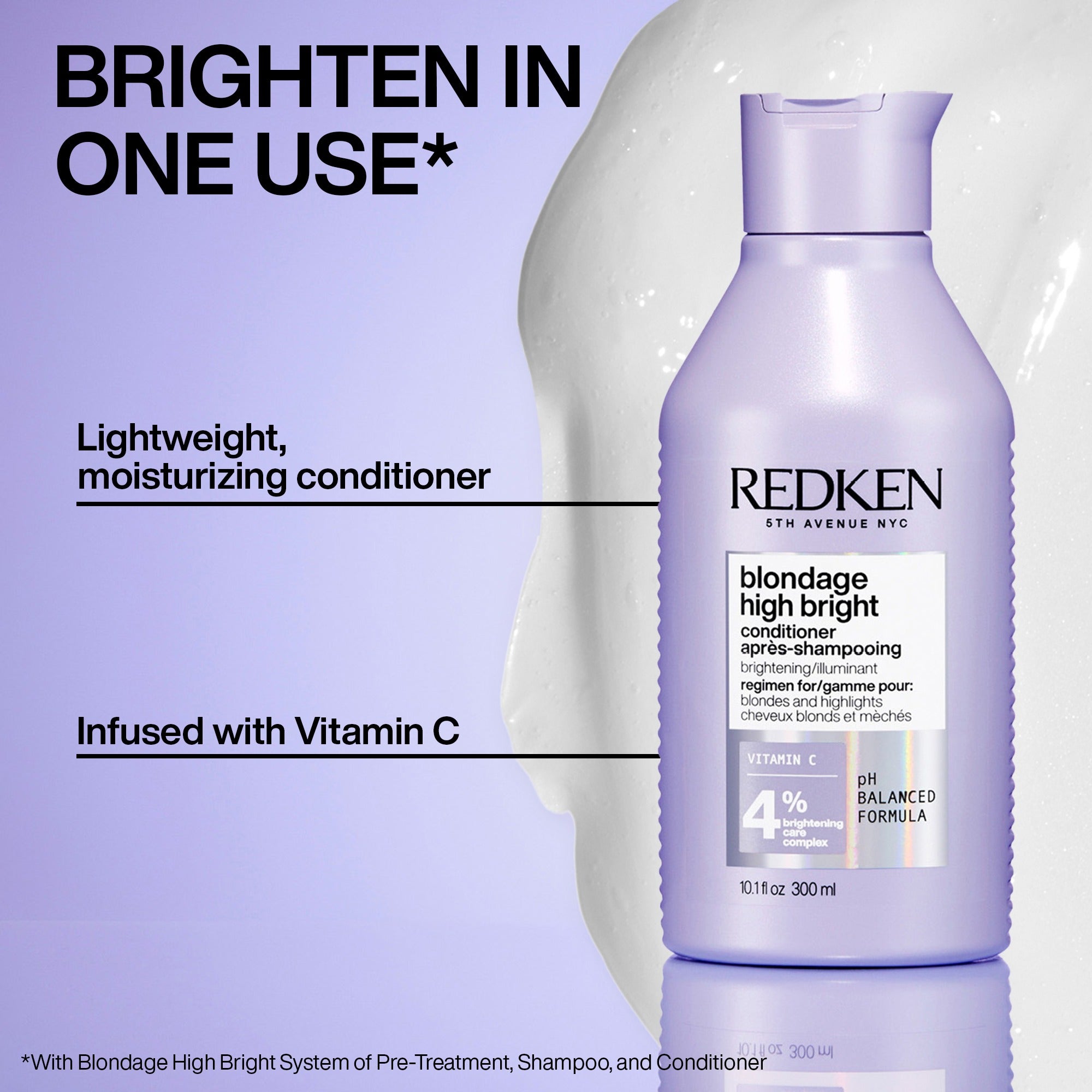 Redken BLONDAGE HIGH BRIGHT CONDITIONER - 10.1 oz (Buy 3 Get 1 Free Mix & Match)