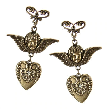 Sweet Romance Victorian Valentine Cherub Earrings E161-P