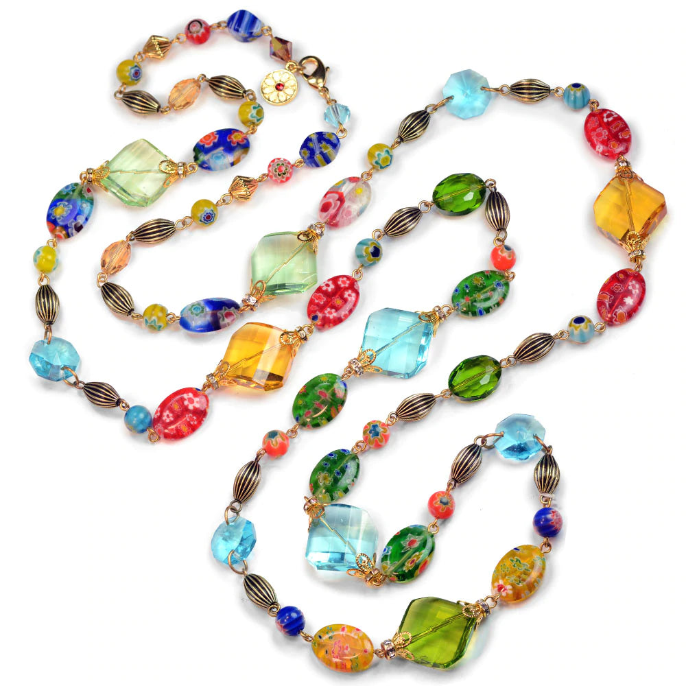 Sweet Romance Candy Glass and Prism Necklace N586 (Buy 2 Get 1 Free Mix & Match)