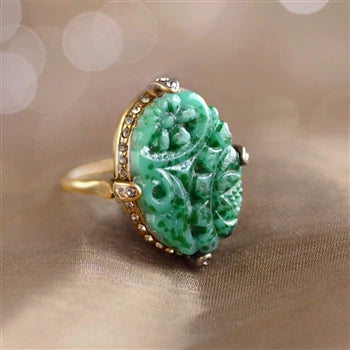 Sweet Romance Vintage Jadeite Ring R132