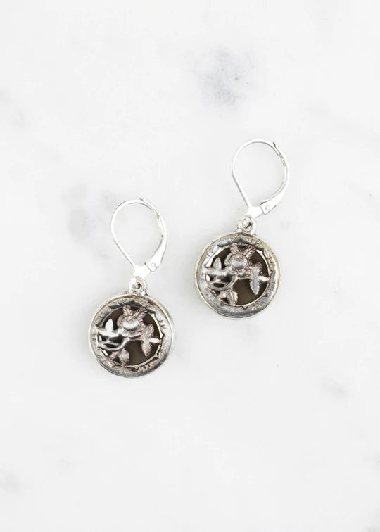 Grandmother's Buttons Small Antique Button Silver Earrings [PRE-ORDER] (Buy 2 Get 1 Free Mix & Match)