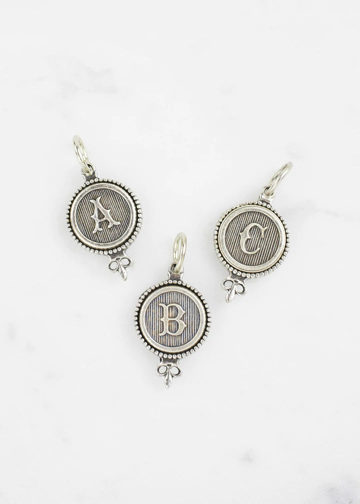 Grandmother's Buttons Silver Initial Charm [PRE-ORDER] (Buy 2 Get 1 Free Mix & Match)